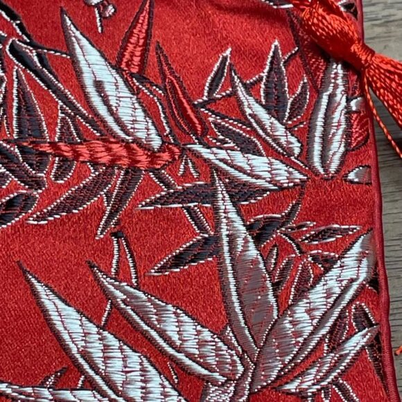 Oriental Design Eyeglasses Necklace/Case - Red w/Tassel & Purple Hook Bell - GUC - Picture 3 of 5